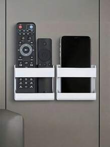 1 pièce Support mural pour téléphone portable sans perçage, boîte de rangement multifonction créative pour télécommande, support de chargement mural pour téléphone portable, support de chargement et de rangement de chevet, produits ménagers