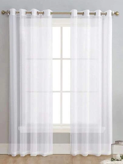 1 pieza Cortina de voile transparente, adecuada para la decoración de la sala de estar y el dormitorio