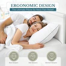 Bed Pillows Standard Size Down Alternative Soft Sleeping Pillows - Set Of 4 - 20"X26" - standard - 查看 4