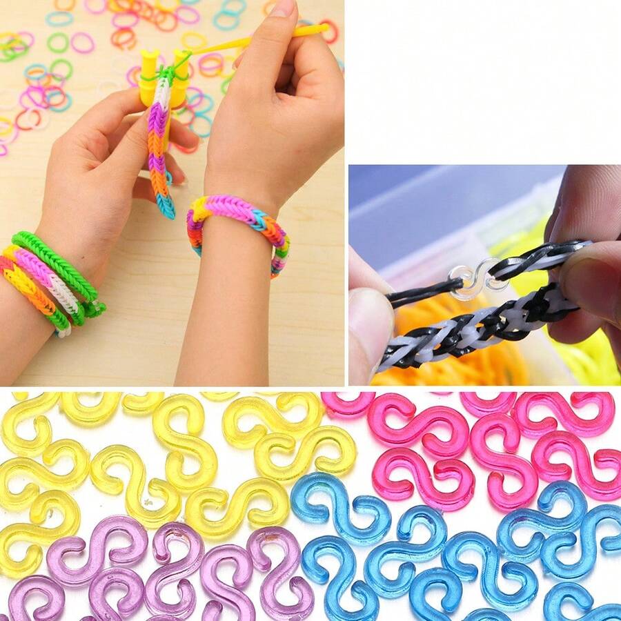 500 st/förpackning 11x6 mm S-formade gummiband, gör-det-själv smyckeshantverk armbandshängkrokar kopplingar - N0171 - Visa 1