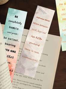 30 件圣经诗句书签阅读爱好者礼物日记本剪贴簿书籍装饰性可重复使用卡片书签，学校用品，返校 - 彩色 - 查看 5