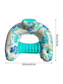 1PC Adult Swimming Ring U-Shaped Floating Lounge Chair, Water Inflatable Floating Raft, Unisex Swimming Pool Float Chair, Beach Essentials, Beach Accessories