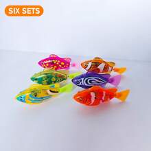 1/3/4/6 件儿童电子宠物小丑鱼、婴儿洗澡玩具、光感应马达驱动的机械游泳鱼、水上宠物、逼真的小丑鱼玩具（使用纽扣电池供电，使用后请取出并擦干）