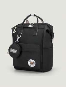 定制背包，节日主题名称，适合学生，个性化书包，旅行包，学生旅行背包，纯色大容量休闲手提包，配有拉链，适合日常使用和作为礼物 - 彩色 - 查看 6