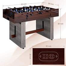 4-In-1 Combo Game Table – Foosball, Electric Air Hockey, Ping Pong & Poker, 55" Multi-Game Table For Home & Game Room Fun - Burgundy - View 4