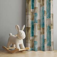 2pcs/Set Nordic Style Simple Wood Pattern Door Curtain, Lightweight And Ventilated, Suitable For Cozy Bedrooms, Chic Offices, Fashionable Kitchens, Warm Living Rooms, And Peaceful Study Rooms