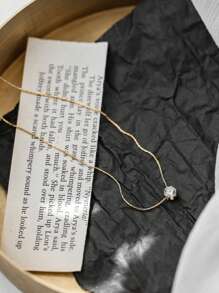 1 peça de colar de aço inoxidável leve com pingente de diamante luxuoso de 6 garras, design vintage europeu e americano, adequado para uso diário feminino, encontros, reuniões, presentes para esposa, mãe ou amigas