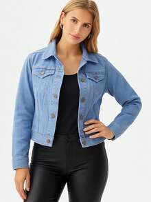 Women Lightweight Jackets - 中等水洗藍 - 查看 2