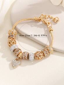 1 pieza Brazalete ajustable con dije de bola de billar, diseño minimalista de estampado de leopardo, estrella y cruz, para mujeres y parejas