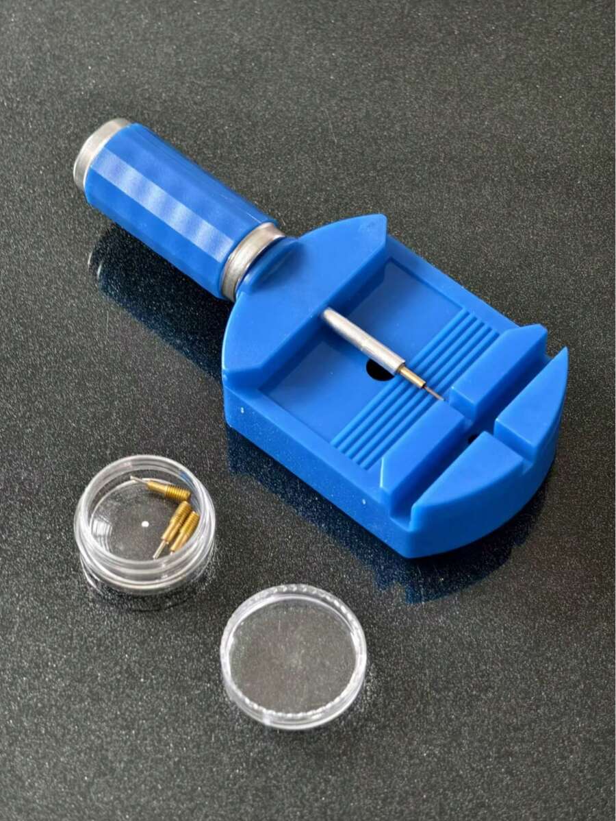 4件套表带拆卸工具，手表维修工具，1个链节拆卸装置+3个表带盒替换针。理想的礼物之选。