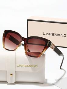 LINFEMAND 时尚猫眼装饰眼镜，独特的奢华女士配饰，适合高端活动、派对、晚宴和节日礼物 - 彩色 - 查看 6