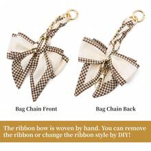 Bag Extender Chain With Bow Ribbon Purse Chain Extender For Crossbody Bag Charms Women Handbag Decoration Accessories - Orange - View 8