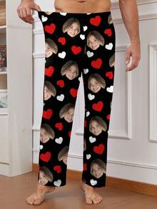 定制男士睡裤，可印制独特的大头照，情侣换脸，营造节日氛围，保暖睡衣，圣诞居家氛围
