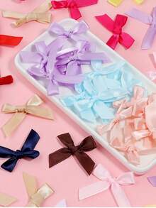 50 件可爱芭蕾舞风格迷你缎带蝴蝶结，DIY 工艺装饰配件，适用于时尚和发饰