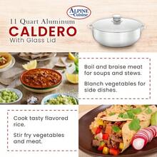11Quart Aluminum Caldero Stock Pot With Glass Lid Cooking Dutch Oven Performance For Even Heat Distribution Perfect For Serving Large And Small Groups Riveted Handles Commercial Grade - 玻璃蓋 - 查看 8