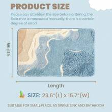 可爱海洋浴室地毯超强吸水浴室垫可机洗防滑蓬松地毯适用于淋浴间、卧室和客厅返校浴室厨房装饰
