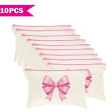 1/5/10/20pcs Sweet Pattern Canvas Zipper Bags Gift Storage Pouch Set, Y2K Style Bow Decor Accessory Organizer Bags, Essential For Ladies Party Butterfly Theme, Versatile Makeup Brush Holder, Stationery Pouch, Party Favor Bags