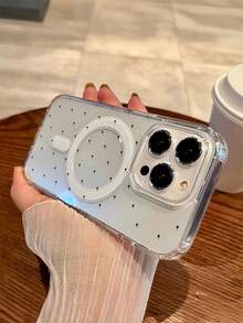 Simple Polka Dot Pattern Mag15netic Phone Case Full Body Charging Support Protection Anti-Scratch Non-Yellowing Transparent Smartphone Cover Gift For Galaxy S24/S24 Plus/S24 UlTRA/Galaxy S23/S23 +/S22 Ect ,Apple Phone 11/11 Pro/11 Pro Max 12/12 Pro/12 Pro Max/13/13 Pro/13 Pro Max/14/14 Plus/14 Pro/14 Pro Max/15/15 Plus/15 Pro/15 Pro Max/16/16 Pro/16 Plus/16 Pro Max/16E/X/XS/XSMax/TPU Material Protective Case,Cartoon 2-In-1 Magnetic Phone Protective, The Best Birthday Gift For Your Friends And Family, Suitable For Both Men And Women - Clear - View 4
