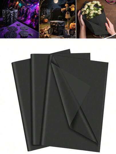 50sheets-20"X14" Black Tissue Paper Bulk,Valentine's Day Tissue Paper For Gift Bags,Solid Color Waterproof Matte Gift Wrapping Paper,Pink Color Gift Wrap Tissue Paper,Birthday, Bridal Showers, Wedding Party Decorations Holidays DIY Crafts,Autumn, Winter, Thanksgiving Day Decorations, Halloween, Christmas