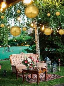 5pcs Gold Paper Lanterns Set, Easy-To-Hang 6", 8", 10" Round Chinese Paper Lanterns For Bridal Showers, Anniversaries & Celebrations, Indoor/Outdoor Decoration