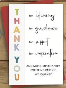 PC Cute Thank You Card To Teacher Appreciation Gift To Mentor, Educator, Pastor, Dad, Mom, Boss, Grateful For Your Support, Graduate Thanks Card For Teacher - Multicolor - View 2
