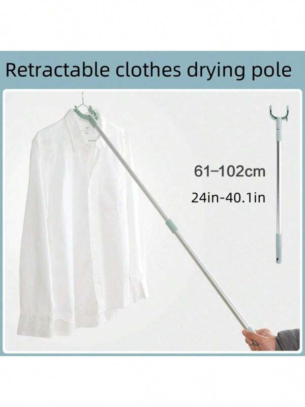 Portant à vêtements extensible, tige de penderie durable pour la maison pour accrocher les vêtements, la décoration de Noël et autres usages polyvalents. Tige de crochet de penderie, de 24,8 à 40,55 pouces avec crochets, en alliage d'aluminium, de couleur bleue