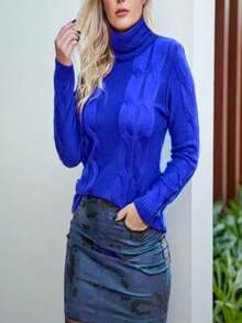 Women Sweaters - Royal Blue - View 2