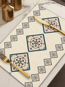 1/2/4/6/8pcs Digital Printed Placemats, Bohemian Pattern Printed Placemats For Dining Table Decor, Suitable For Daily Use, Festivals, Parties, Birthdays, Weddings, Dinners, Kitchen & Dining Room - Multicolor - View 18