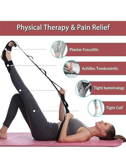 Stretch Strap, Ankle Stretcher With Loop Structure And Detachable Foot Part, Fascia Stretching Tool For Yoga, Gymnastics And Flexibility Training, Helps With Recovery And Improving Mobility, Rehabilitation And Yoga Resistance Band