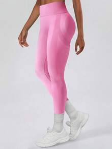 Yefecy Women's High Waist Seamless Sports Leggings, Butt Lifting, Fitness Yoga Pants, Tummy Control, Ruched Skinny Tights