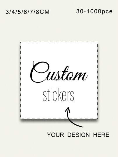 3cm/4cm/5cm/6cm/7cm/8cm 30/60/120/240/500/1000pcs Customized Stickers, Personalized Business Labels, Custom Stickers And Logos, Wedding Baptism Birthday Stickers, Design Your Own Stickers, Personalized Birthday Stickers