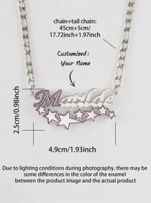 1 pièce Collier pendentif avec motif personnalisé de nom anglais, plusieurs styles disponibles, convient pour diverses occasions et pour un usage quotidien, cadeau parfait pour les festivals, bijou haut de gamme et raffiné