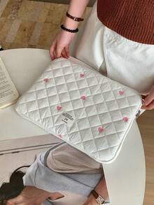 Bolso para laptop con bordado de corazón lindo, Estuche para tableta de 10/11 pulgadas, Bolso interior para laptop de 13-15.6 pulgadas - Multicolor - Ver 10