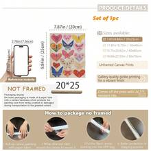 1pc Baby Room Decor, Wall Art, Butterfly Heart Prints, Colorful Nursery Art, Teen Girl Dorm Room Decor, 70's Style Art, Bohemian Wall Art, Whimsical Bedroom Poster Wall Art, Modern Living Room Wall Decor, Kids Room Wall Art For Boys, Baby Animal Prints - Multicolor - View 14