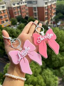 Etiqueta con lazo para mochila de niñas, colgante con nombre, etiquetas para mochila, llavero para niñas, etiqueta para bolsa, etiqueta con nombre para niñas, regalo para niñas, regalos a juego para volver a la escuela