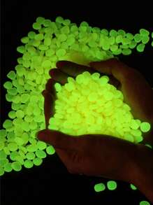 500/200/100/50pcs-Glow In Dark Mini Rocks Luminous Stone Garden Accessories Micro Landscape Fish Tank Decoration Outdoor Patio Lawn Yard Kit Pebble Vase Stuffing Glow In The Dark Garden Pebbles Stones Rocks For Yard And Walkways Decor DIY Decorative Luminous Stones,Potted Plants And Aquarium Decoration ﻿(About 1cm)