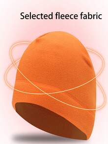 1pc Outdoor Fleece Warm Hat, Wind-Resistant Cycling Running Balaclava - Black - View 4