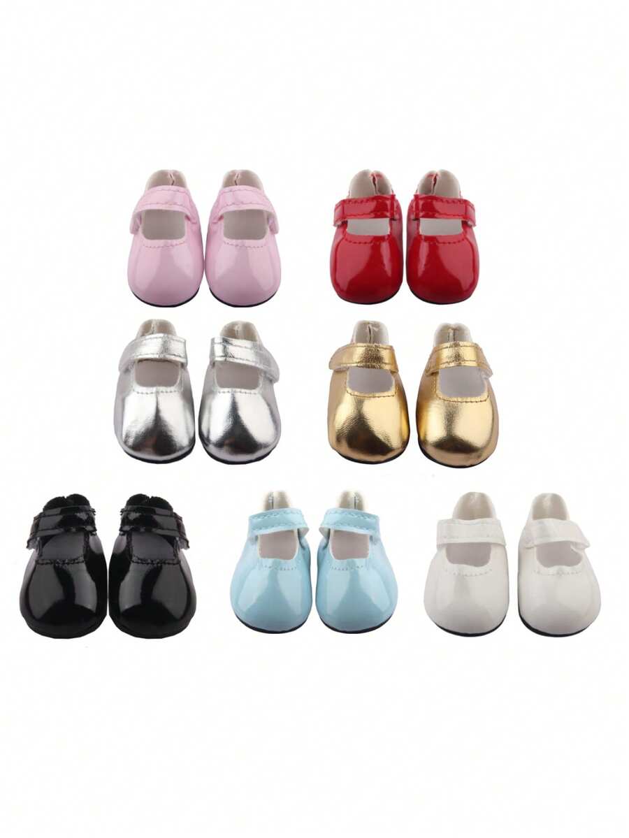 1 Pair Solid Color Doll Shoes, Dolly Style Flats Suitable For 14-Inch Reborn Baby Dolls, Girls, Students, Birthday Gifts, Holiday Toys, Children Doll Accessories, Party Favors