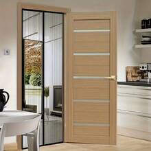 Summer Anti-Mosquito Magnetic Screen Door Curtain - No Drilling Installation, Pet Friendly Soft Mesh Double-Sided Tape & Push Pin Design, 4-Piece Privacy & Light Control, Fit Most Doors, No Drilling Needed Modern Home Decor, Polyester Material