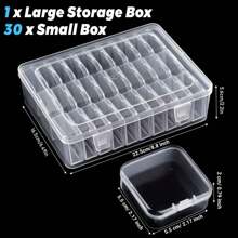1 Set Of 12/15/20/30 Pcs (2.17in) Clear Plastic Storage Boxes - Suitable For Beads, Jewelry And Craft Items - Durable Organizational Solution, Perfect Small Gift For Yourself, Students, Friends And Lovers, Jewelry Box For Women Storage Organizer Travel Essentials Back To School Dormitory Storage