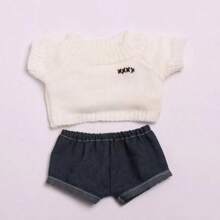 (仅服装) 28cm X 38cm 迷你泰迪熊衣服，适用于拉布布娃娃/毛绒玩具，带有可爱的尾巴孔