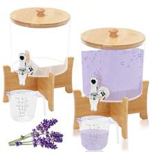 洗衣液分配器，0.7 加仑衣物柔顺剂分配器（适用于洗衣房整理），丙烯酸液体洗衣液分配器（带龙头）、洗涤剂容器、量杯 - 彩色 - 查看 2