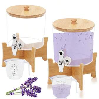 Laundry Detergent Dispenser, 0.7 Gallon Fabric Softener Dispenser For Laundry Room Organization, Acrylic Liquid Laundry Detergent Dispenser With Spigot, Detergent Holder, Measuring Cup