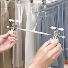 50 pezzi Grucce per pantaloni in acciaio inossidabile con fermagli regolabili, inodore e facili da usare, rastrelliera in metallo per asciugatura, gruccia per pantaloni rivestita in plastica, portapantaloni invisibile per uso domestico con fermaglio per biancheria intima, gruccia per pantaloni, abiti, sciarpe e gancio antiscivolo resistente, adatto per bagno, camera da letto, armadio, dormitorio