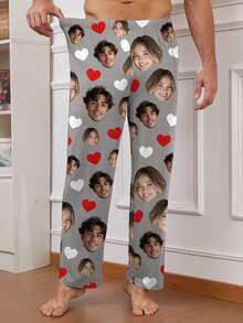 定制男士睡裤，新颖独特，可印制大头照，情侣换脸，营造节日氛围 - 灰色 - 查看 4