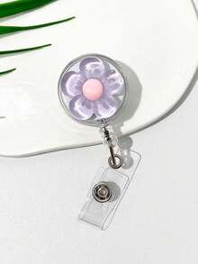 Cute And Multi-Colored Flower Pattern Telescopic Clip, Automatic Rebound Clip, Suitable For Students, Doctors, Nurses, Occupations, Work ID Cards, Campus Cards, Name Tags, Certificates, Card Cases, As Gifts For Friends, Colleagues, Couples, And Classmates On Festivals