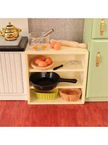 10pcs Miniature Realistic Kitchen Accessories Model Set, Including Hand Mixer, Rolling Pin, Frying Pan, Etc. - Multicolor - View 1