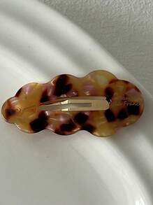 2025 New Hot-Selling Acetate Small Leopard Print BB Clips - Elegant & Stylish Hair Accessories For Women's Forehead Baby Hairs & Bangs - Wave-Shaped Duck Bill Clips For Daily Hairstyling