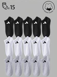 30/20/15/10/5/3/1雙女款棉製隱形襪，白色/灰色/黑色，春夏款，網布透氣，適合日常穿著，隨機配色 - 彩色 - 查看 35