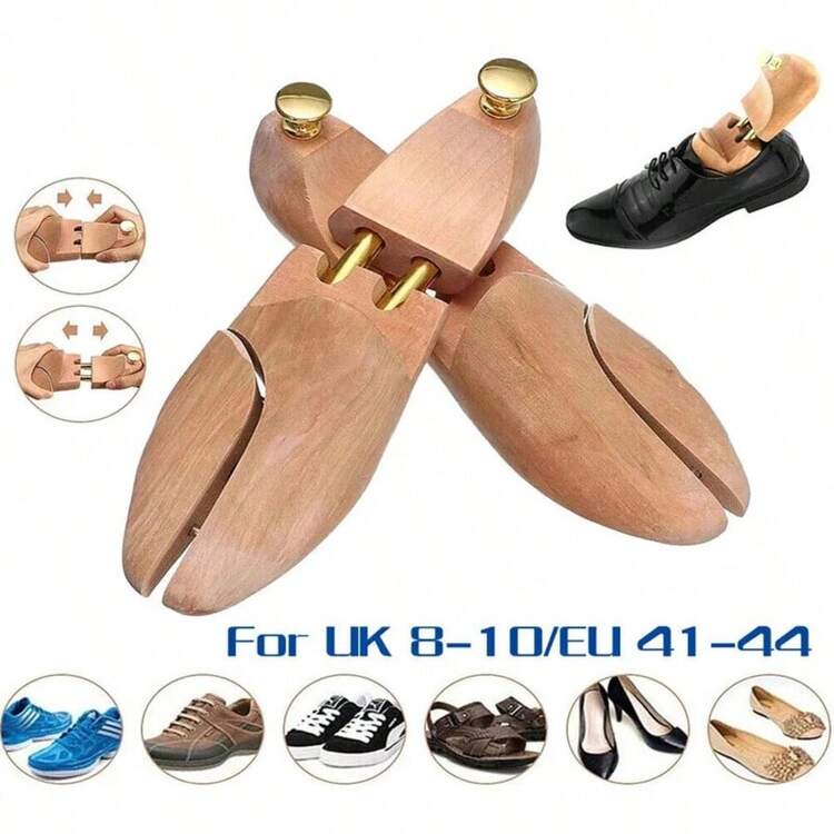 Jogold 1 Pair UK 8-10 Wood Men's Shoe Stretcher Prevents Creases And Maintains Shape - 原木色 - 查看 10